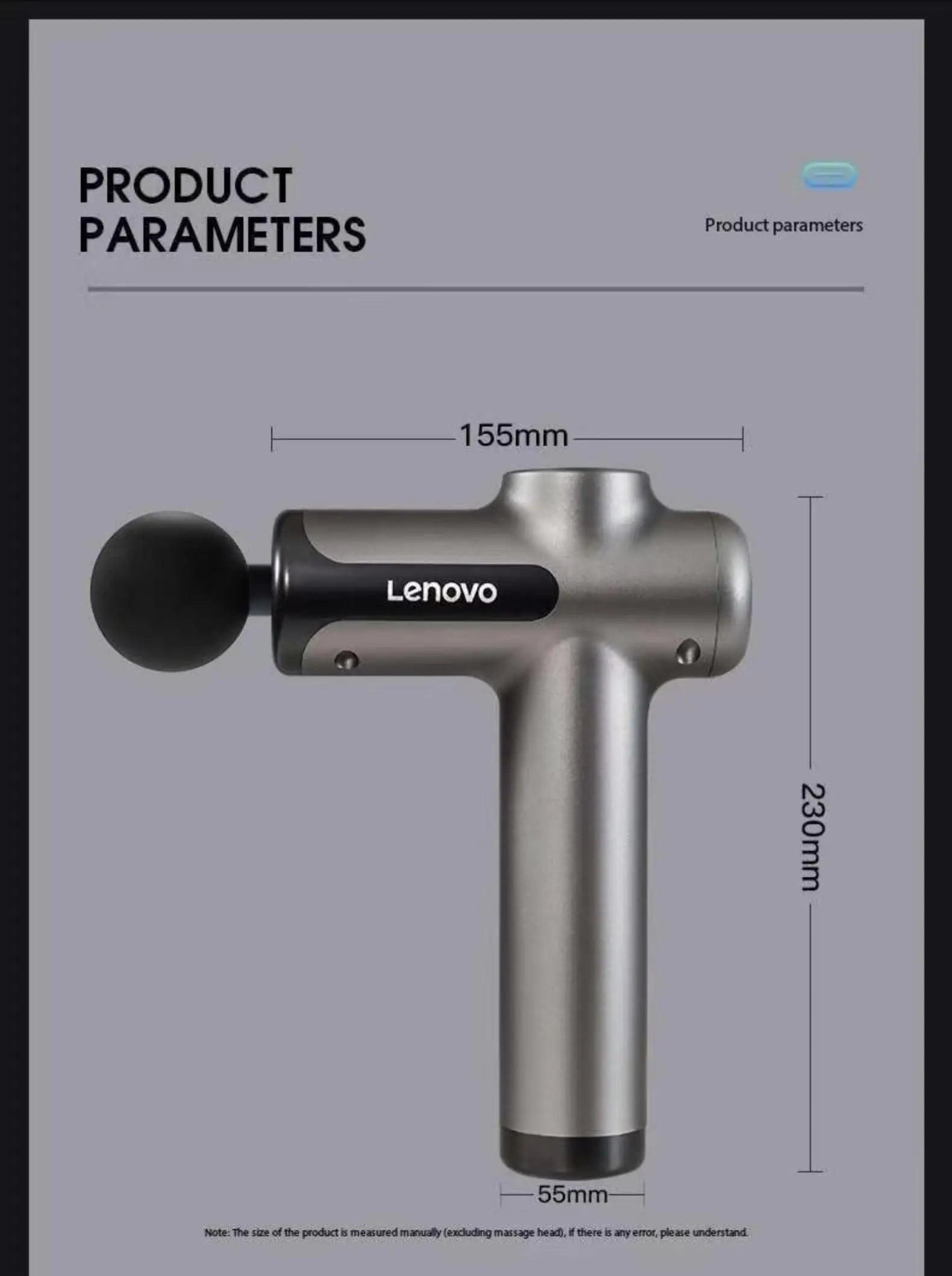 💪 Lenovo Massage Gun - Deep Muscle Relief with LED Touch Screen & 8 Heads