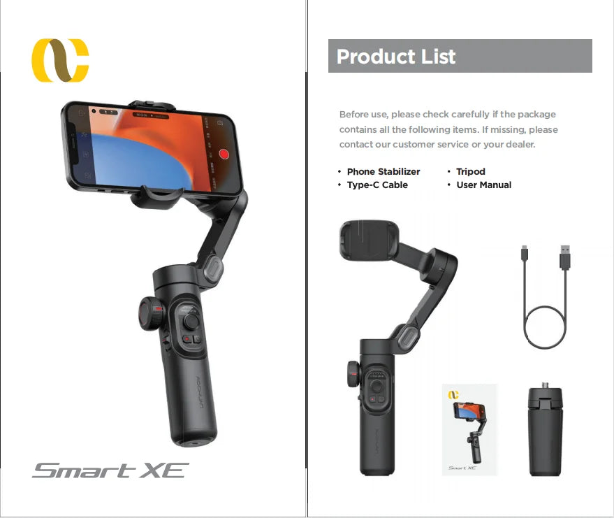🎥 AOCHUAN 3-Axis Gimbal Stabilizer - AI Face Tracking for TikTok & Vlog