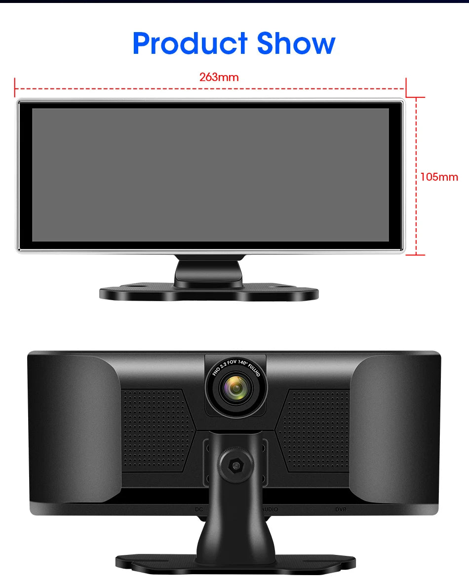 📹 11-Inch Dashboard Hub - 4K Recorder with Wireless CarPlay & Android Auto