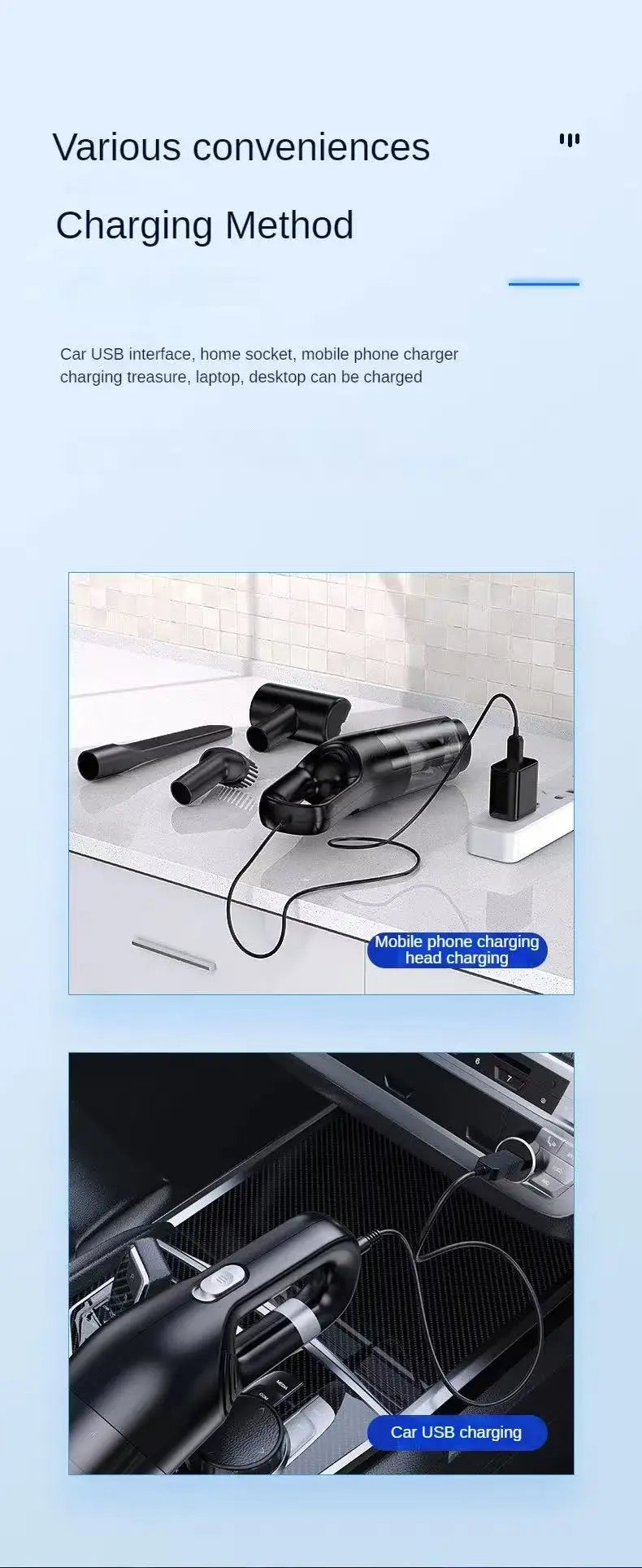 🧹 10,000PA Ultra-Suction Handheld Vacuum - Wireless Cleaner for Car & Home
