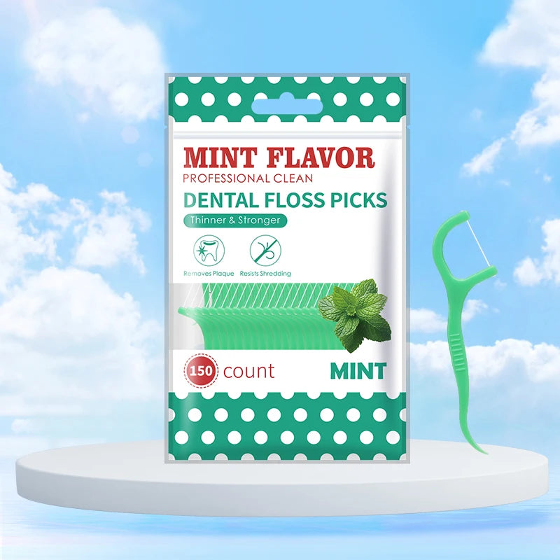 🦷 Mint Dental Floss Sticks - Portable Disposable Deep Cleaning Oral Care