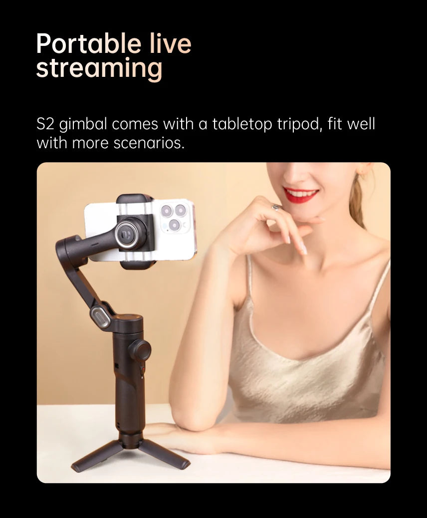 🎥 AOCHUAN 3-Axis Gimbal Stabilizer - AI Face Tracking for TikTok & Vlog