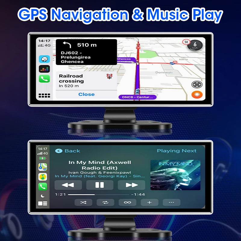📹 11-Inch Dashboard Hub - 4K Recorder with Wireless CarPlay & Android Auto