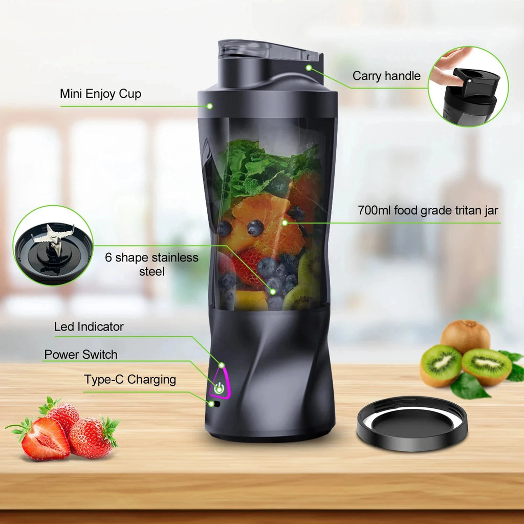 💪 TitanBlend 700 - High-Capacity USB Power Blender for Elite Workouts