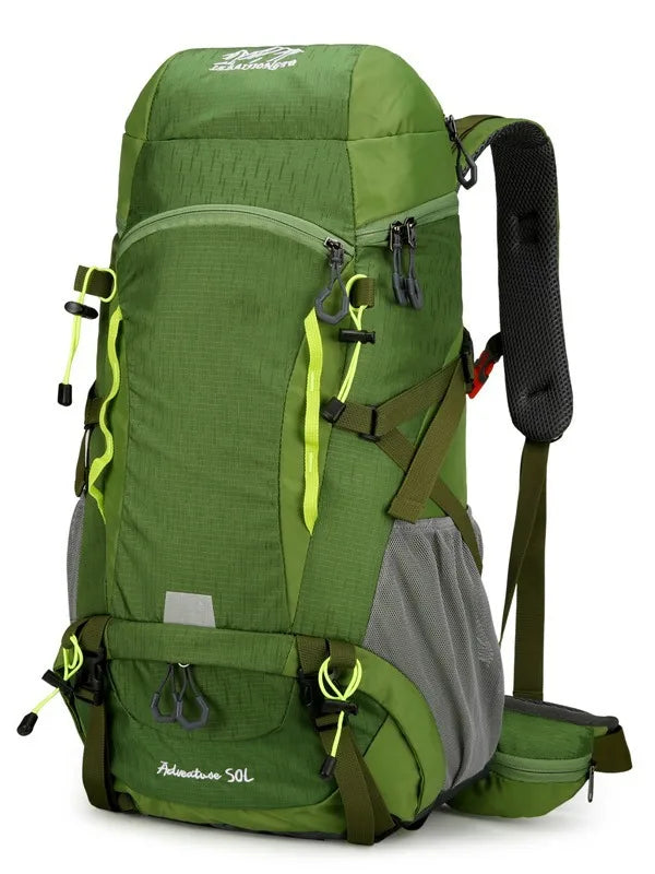 🏔️ 50L Outdoor Hiking Backpack - Rainproof Nylon Camping Rucksack
