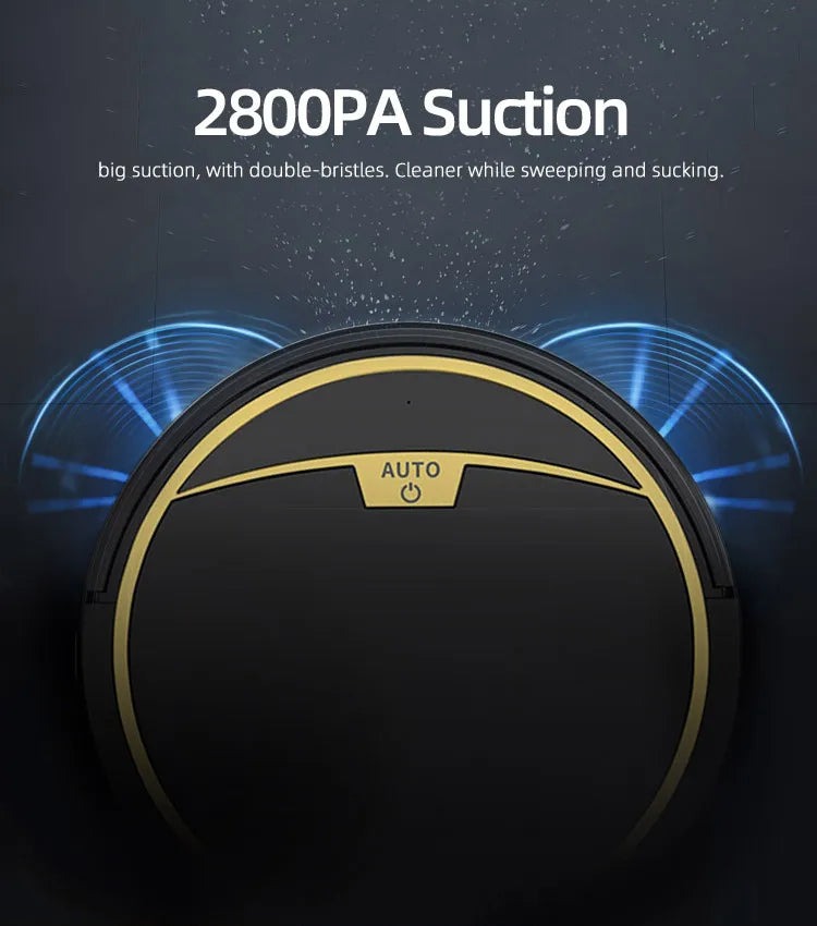 Smart Robot Vacuum & Mop 3-in-1 - App Control with 2800Pa Suction Power