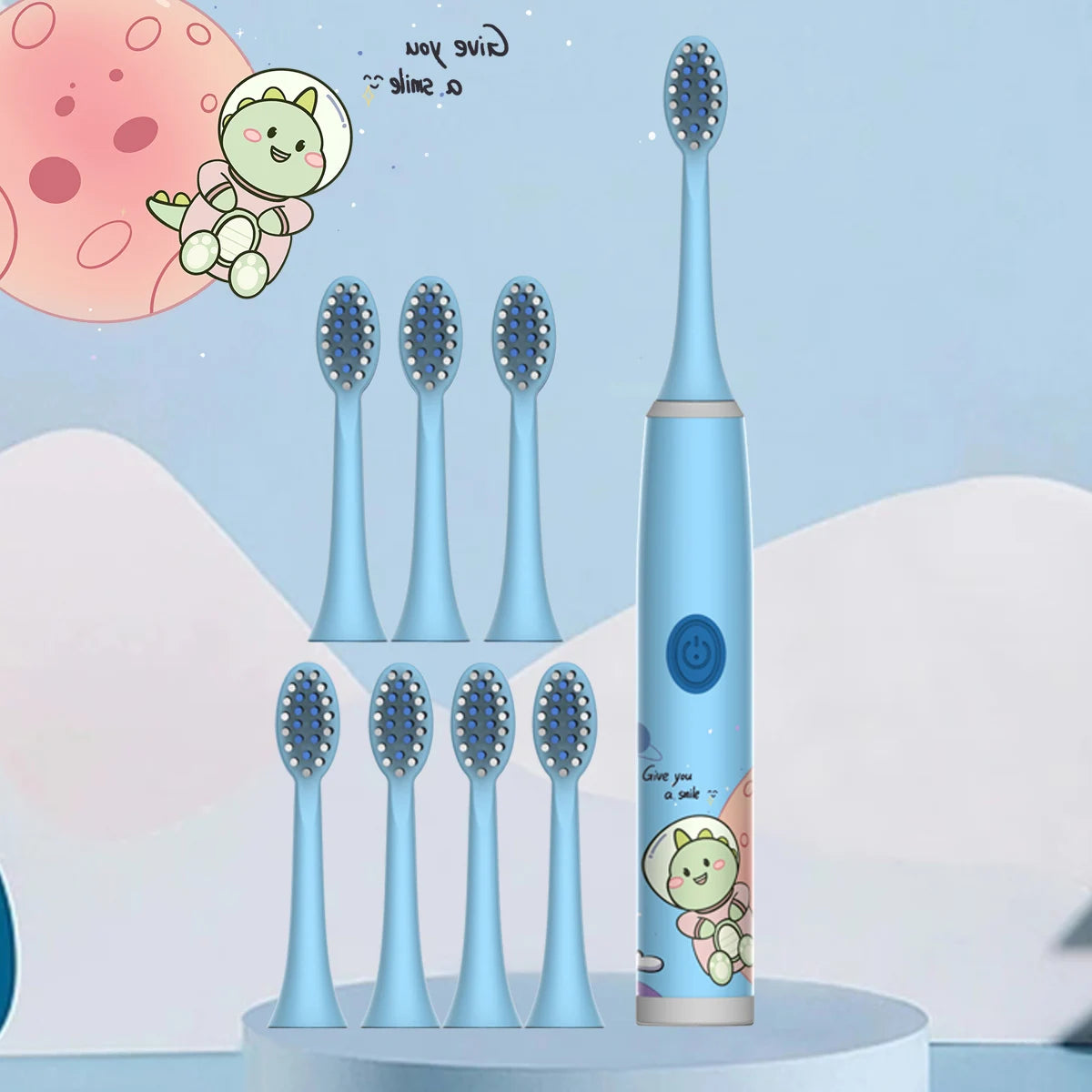 Kids Space Adventure Electric Toothbrush - Fun Cartoon Design for Healthy Smiles