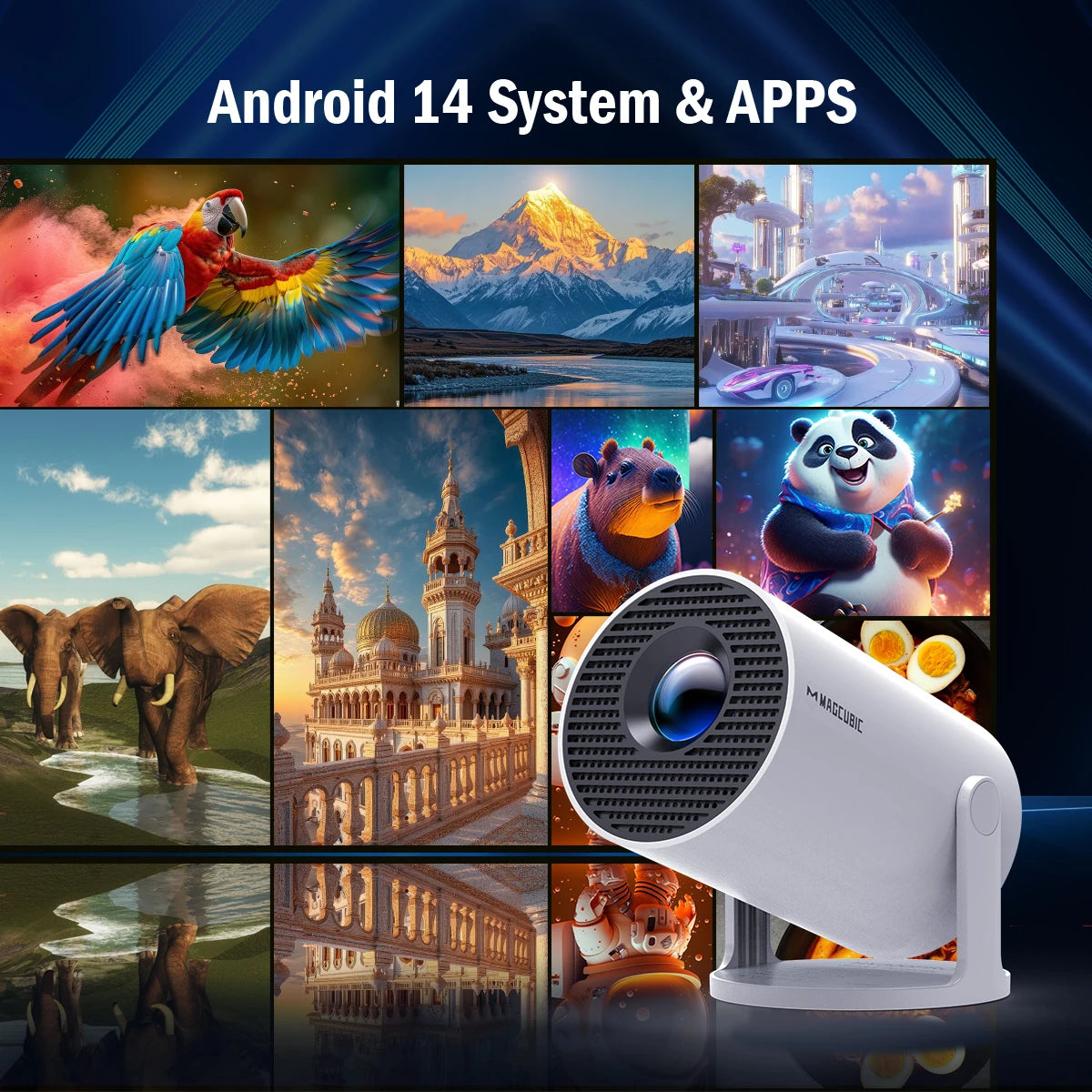 🎬 SkyCinema HY300 Pro - 180° Rotating Smart Projector for Ceiling Movies
