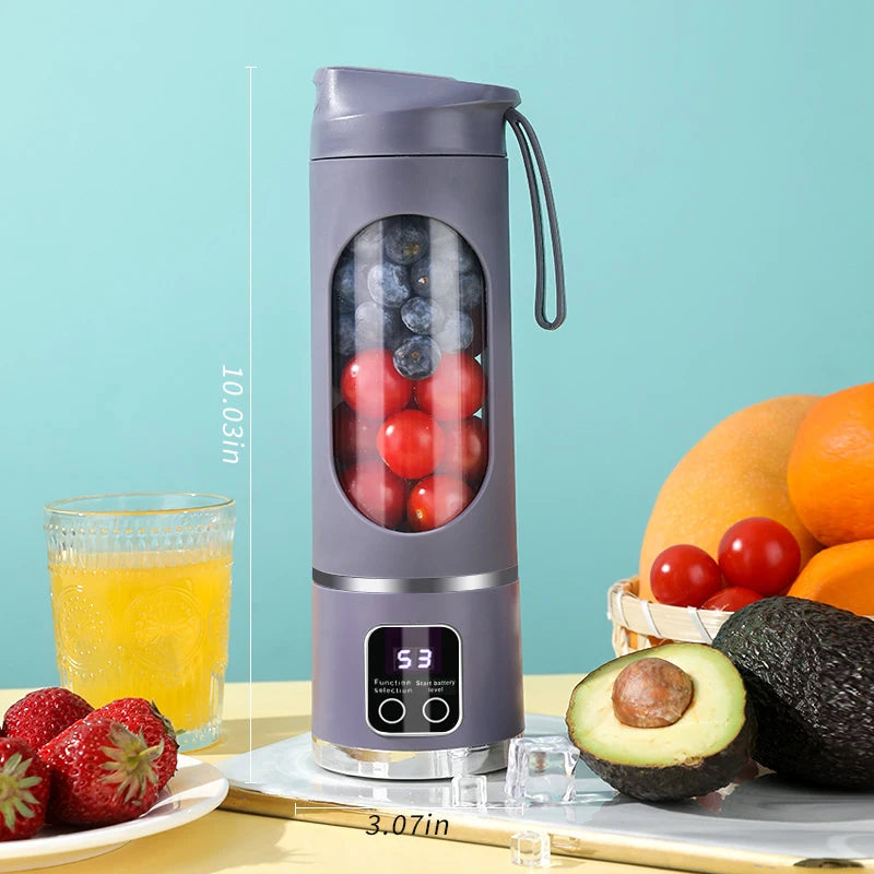 🍓 10-Blade Portable Blender 450ml - USB Rechargeable Smoothie & Ice Crusher