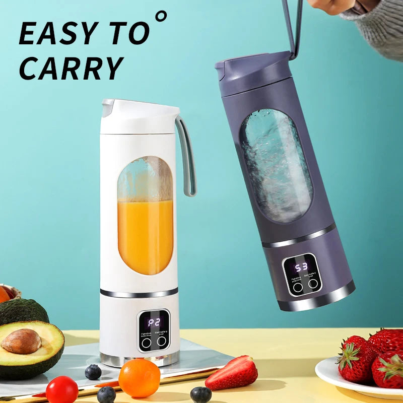 🍓 10-Blade Portable Blender 450ml - USB Rechargeable Smoothie & Ice Crusher