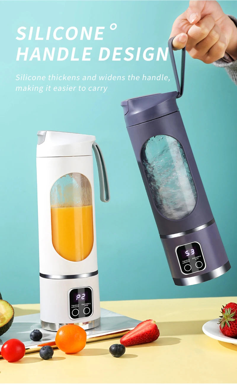 🍓 10-Blade Portable Blender 450ml - USB Rechargeable Smoothie & Ice Crusher