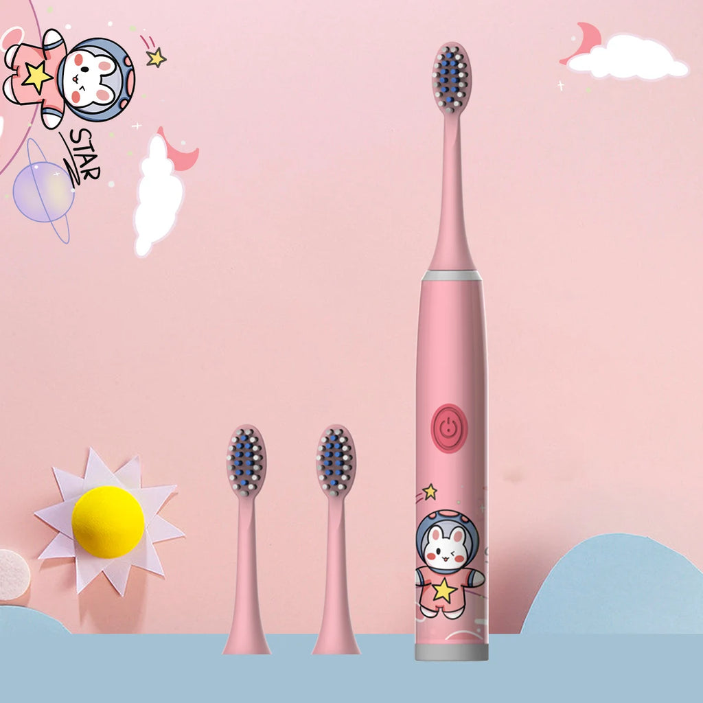 Kids Space Adventure Electric Toothbrush - Fun Cartoon Design for Healthy Smiles