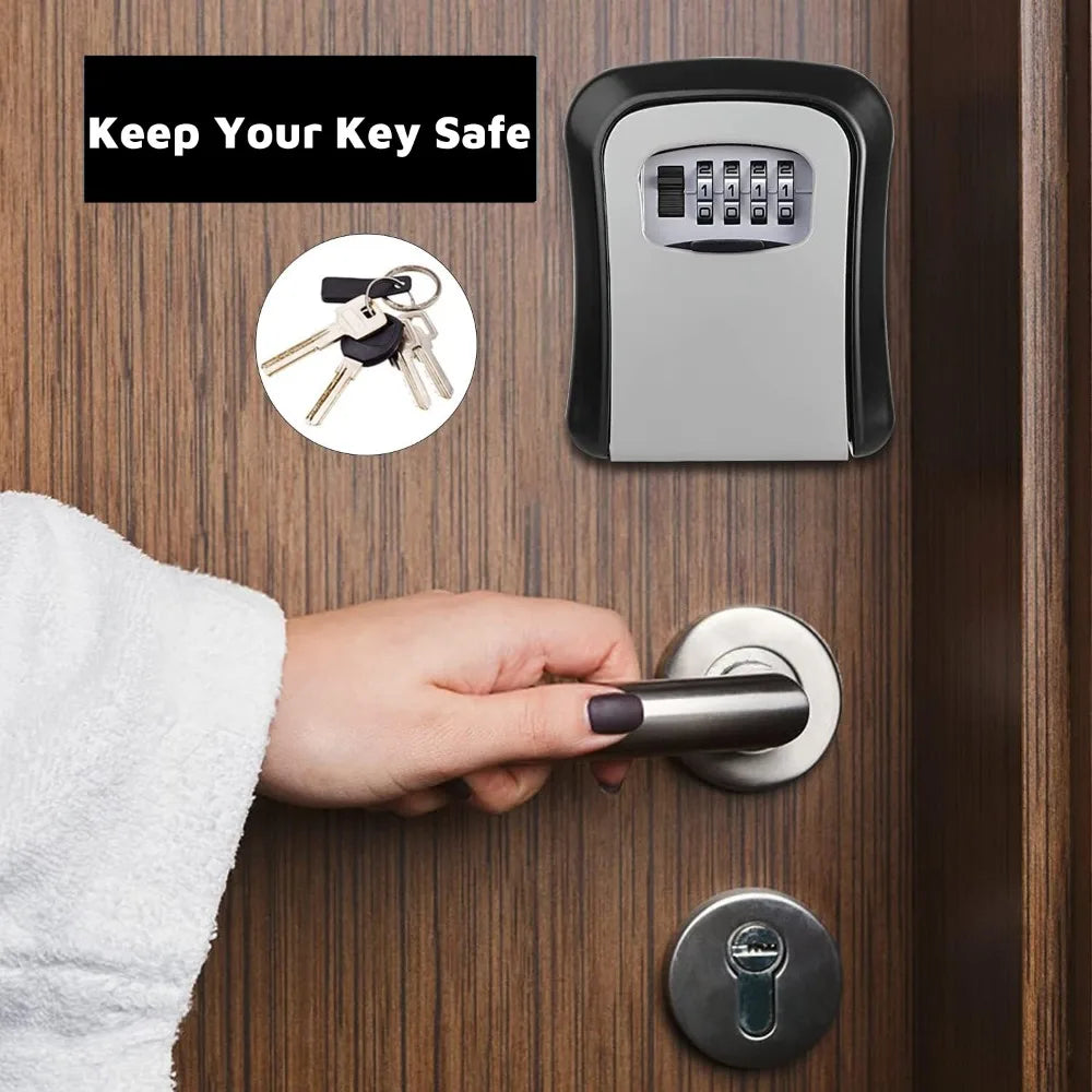 🔐 4-Digit Password Key Lock Box - Wall Mounted Security Storage