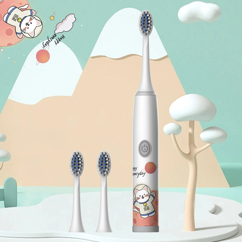 Kids Space Adventure Electric Toothbrush - Fun Cartoon Design for Healthy Smiles