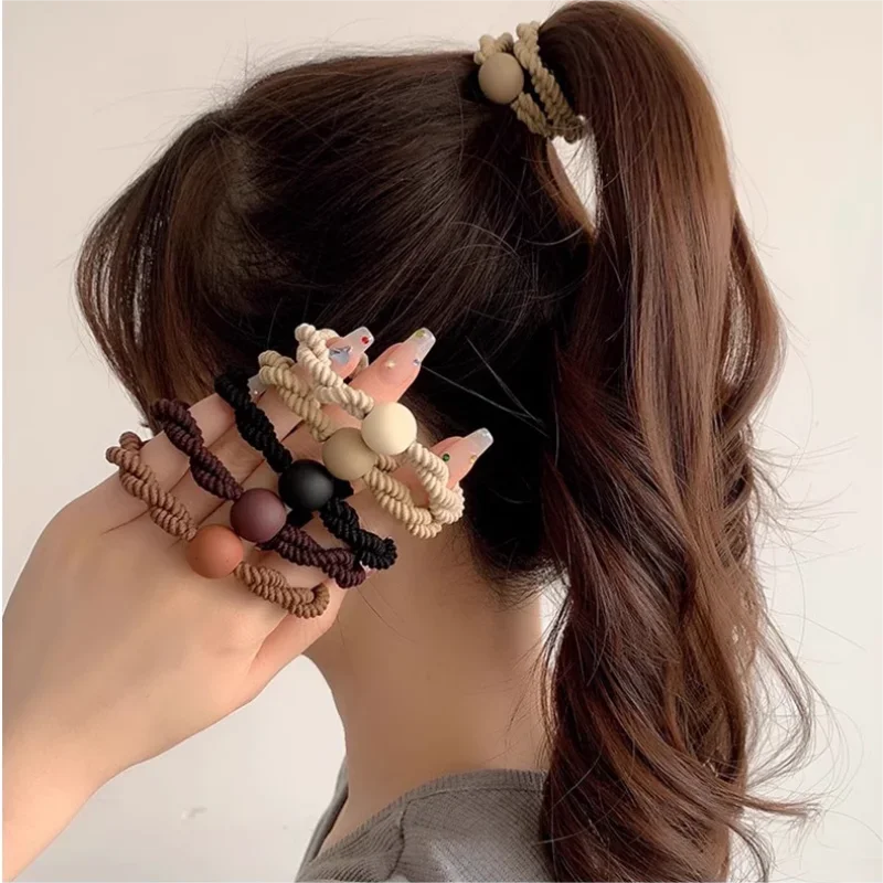 💇 10PCS Leather Headband Hair Ties - High Ponytail Elastic Rubber Bands