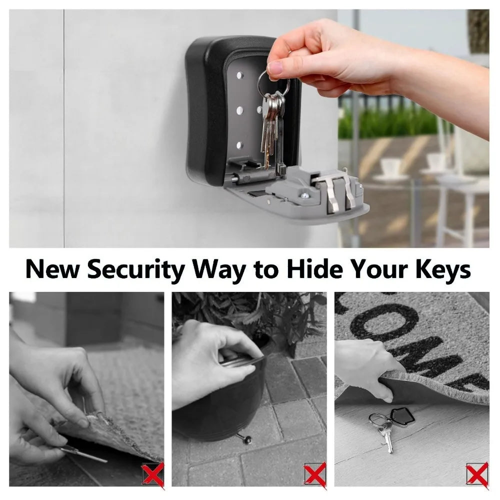 🔐 4-Digit Password Key Lock Box - Wall Mounted Security Storage