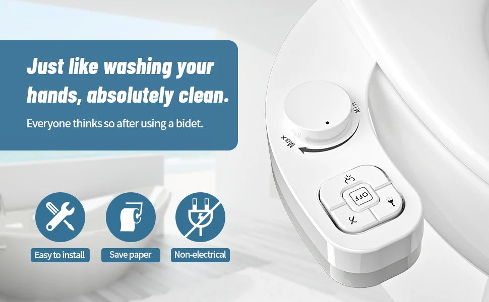 🚿 Premium Bidet Toilet Attachment - Dual Nozzle Self-Cleaning | Easy Install