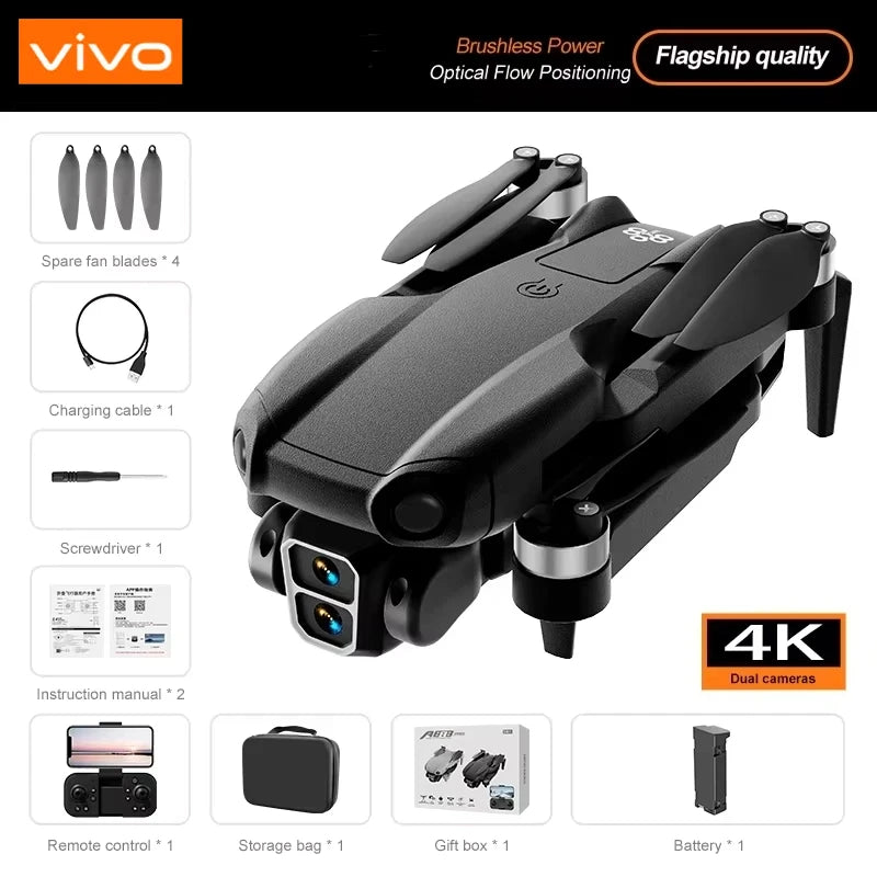 8K Pro VR Drone - Dual HD Camera with Obstacle Avoidance & Brushless Motor
