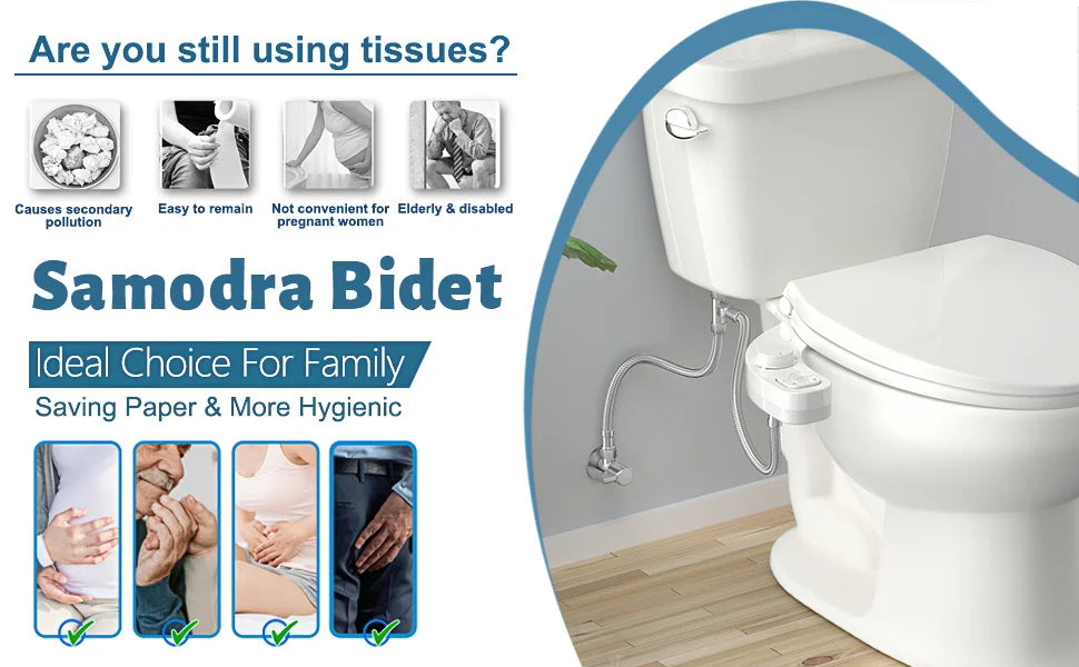 🚿 Premium Bidet Toilet Attachment - Dual Nozzle Self-Cleaning | Easy Install