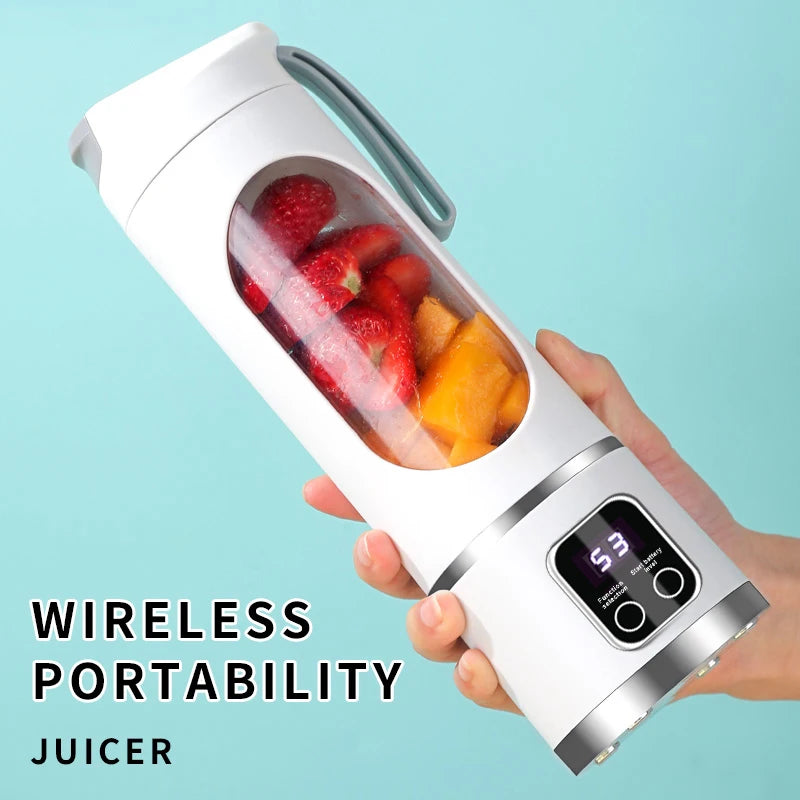 🍓 10-Blade Portable Blender 450ml - USB Rechargeable Smoothie & Ice Crusher