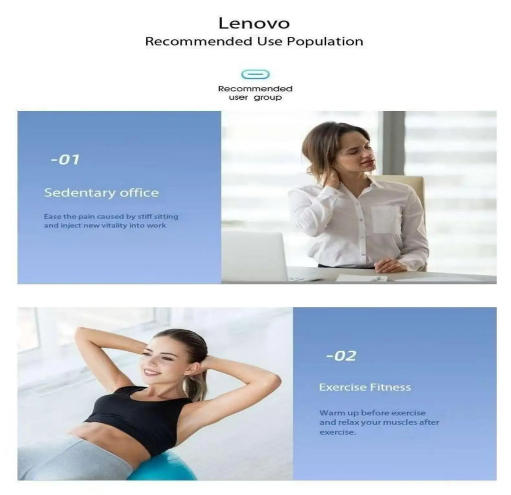 💪 Lenovo Massage Gun - Deep Muscle Relief with LED Touch Screen & 8 Heads