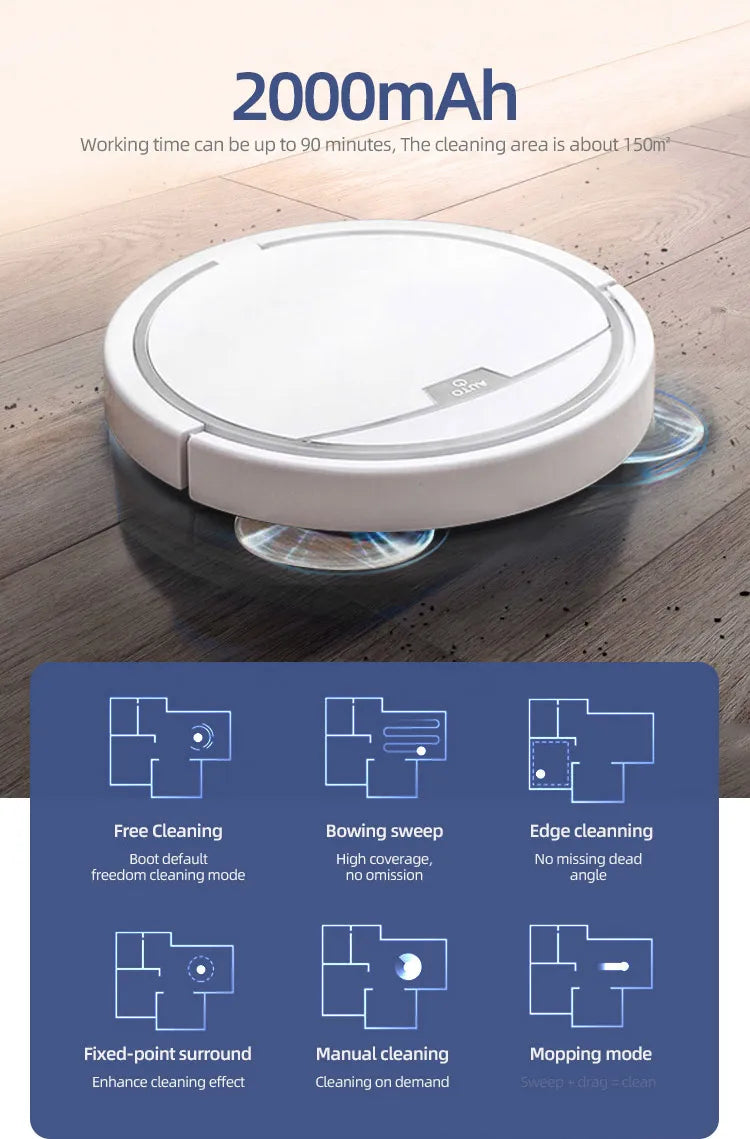 Smart Robot Vacuum & Mop 3-in-1 - App Control with 2800Pa Suction Power