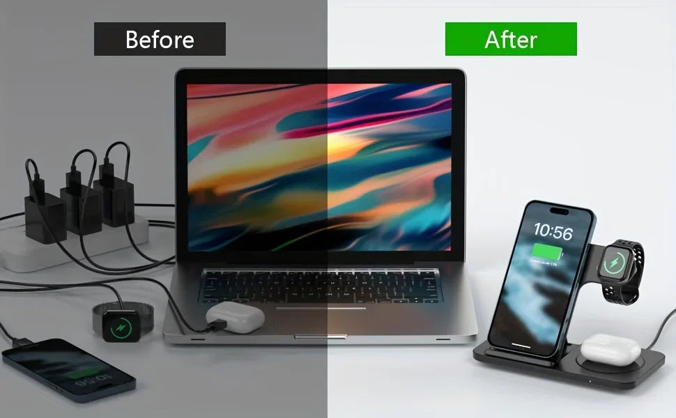 One Plug. Three Devices. Zero Mess. The ultra-portable 30W charger that folds flat for your bag and stands tall for your nightstand.
