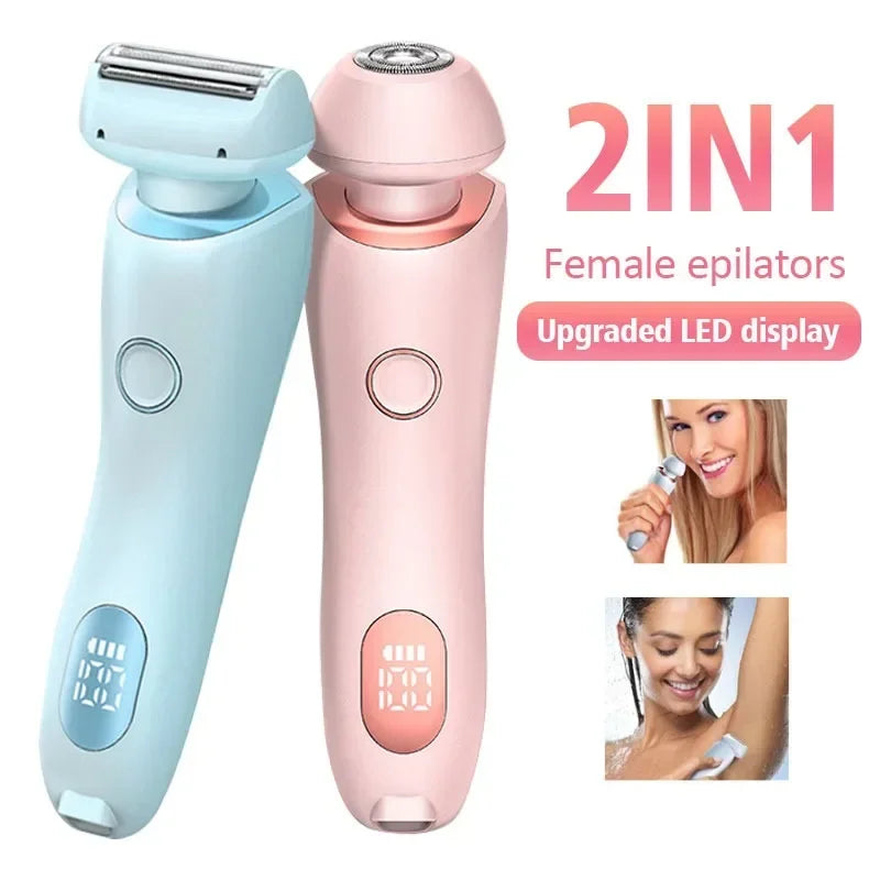 2-in-1 Hair Removal Epilator - USB Rechargeable Women's Body Razor & Trimmer