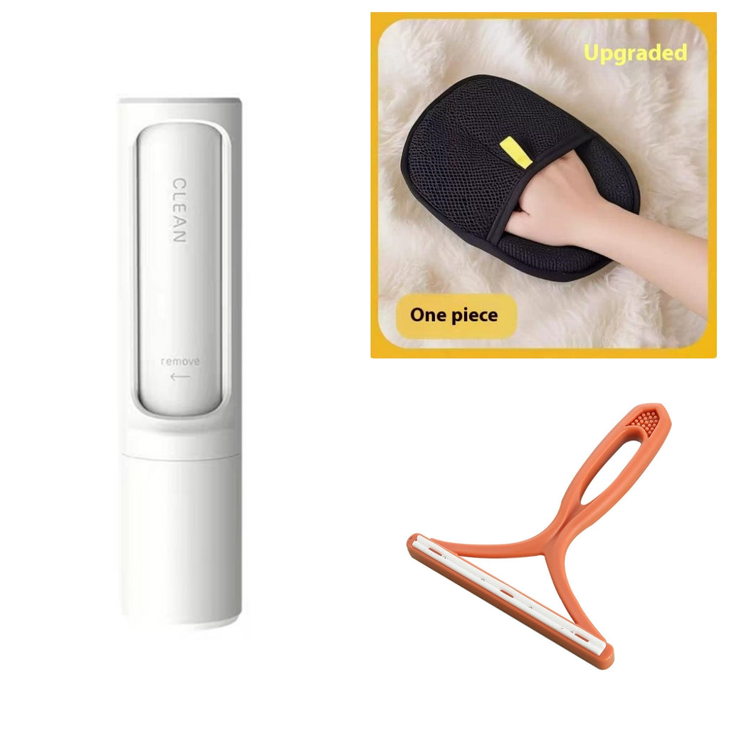 2-in-1 Reusable Pet Hair Remover Brush - Self-Cleaning Lint Roller