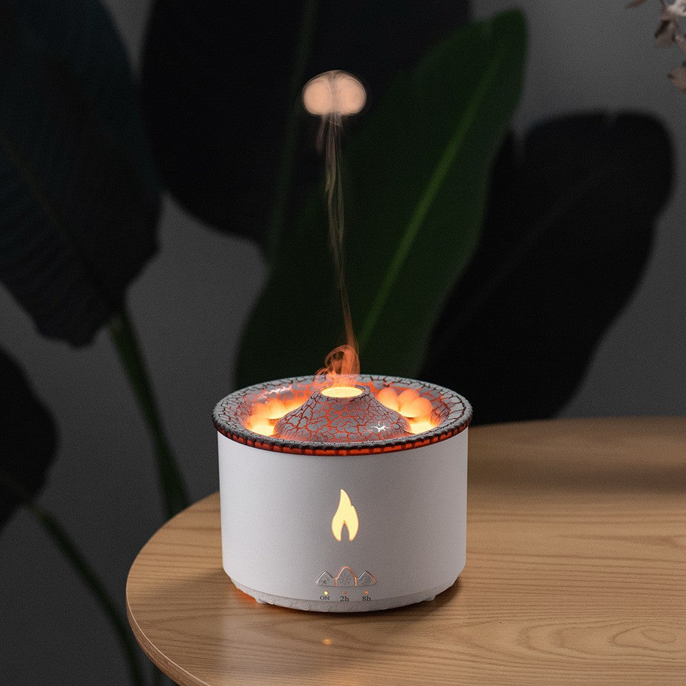 Ultrasonic Essential Oil Humidifier - Volcano Flame Aromatherapy Diffuser