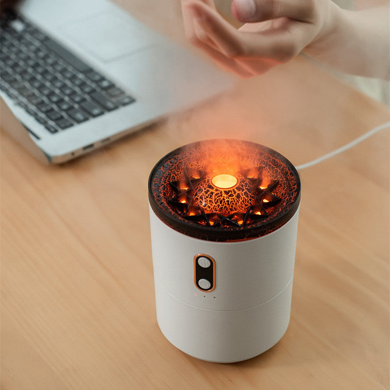 Ultrasonic Essential Oil Humidifier - Volcano Flame Aromatherapy Diffuser