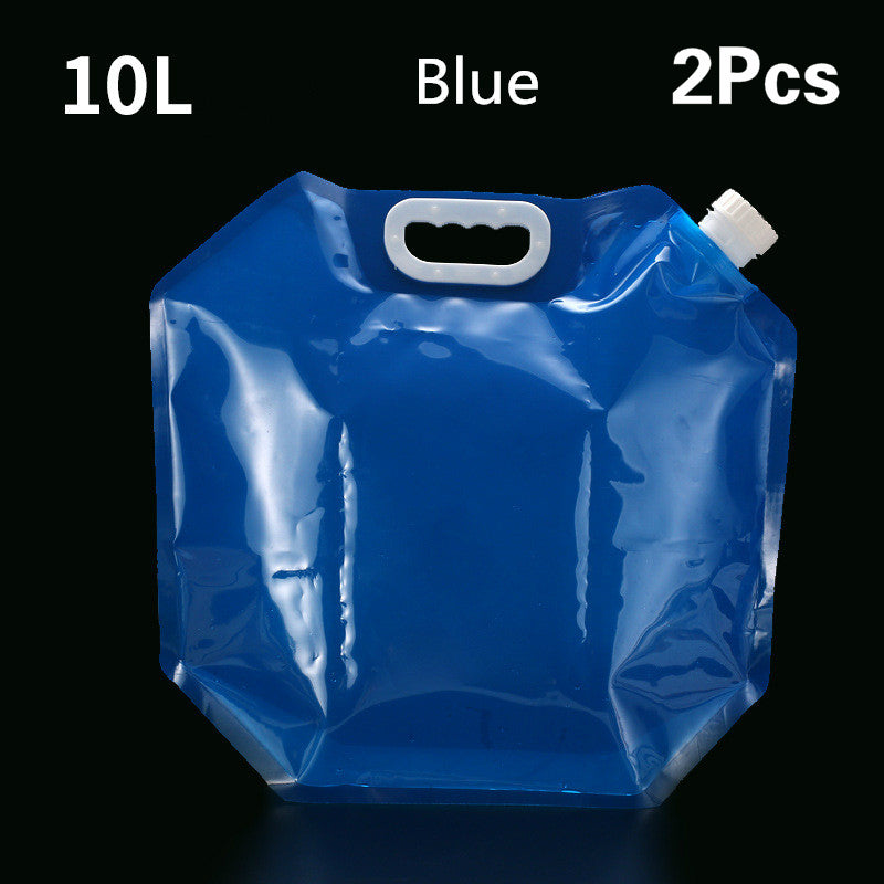Foldable Camping Water Bag - 5L/10L Portable PVC Container for Hiking