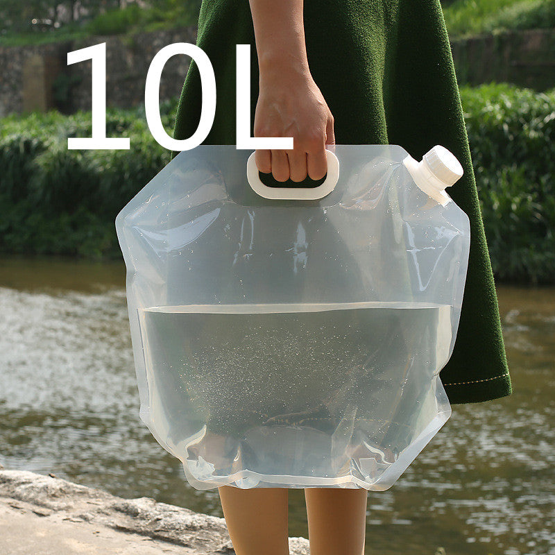 Foldable Camping Water Bag - 5L/10L Portable PVC Container for Hiking