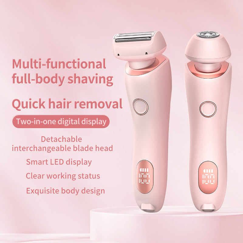 2-in-1 Hair Removal Epilator - USB Rechargeable Women's Body Razor & Trimmer