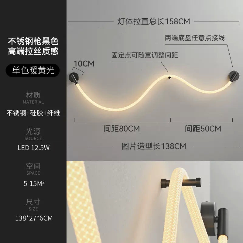 Creative Atmosphere Nordic Light Bulb Sofa Decoration Soft Silicone Strip Lamp