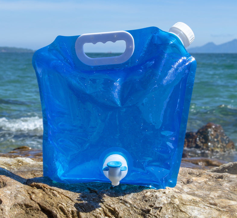 Foldable Camping Water Bag - 5L/10L Portable PVC Container for Hiking