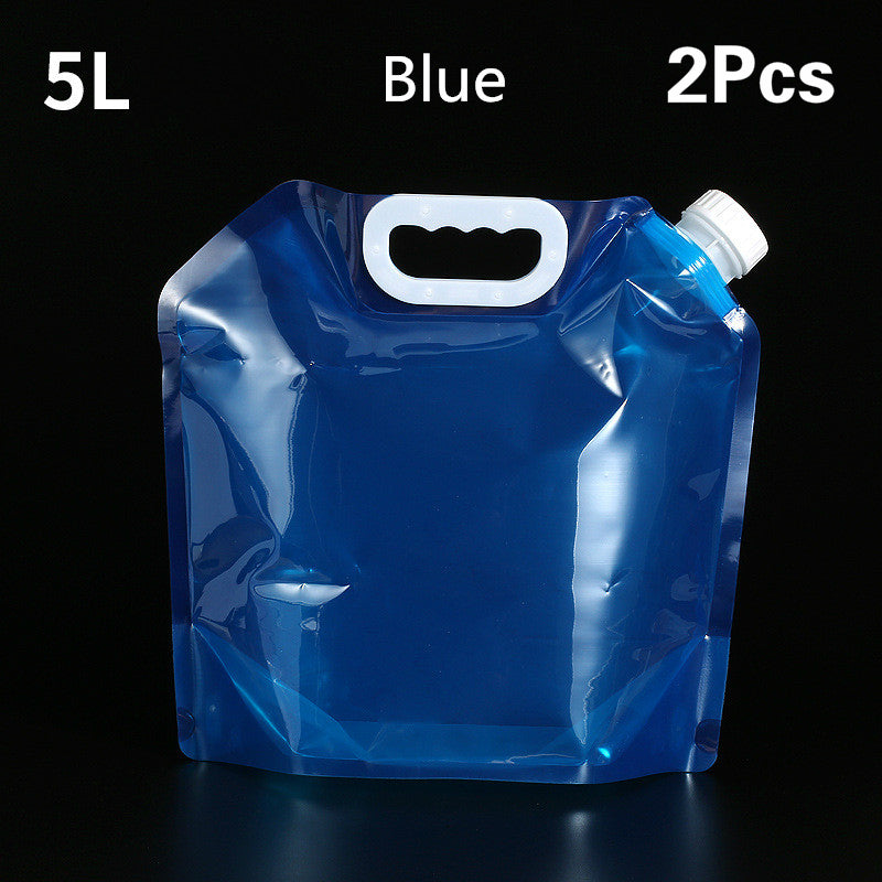 Foldable Camping Water Bag - 5L/10L Portable PVC Container for Hiking