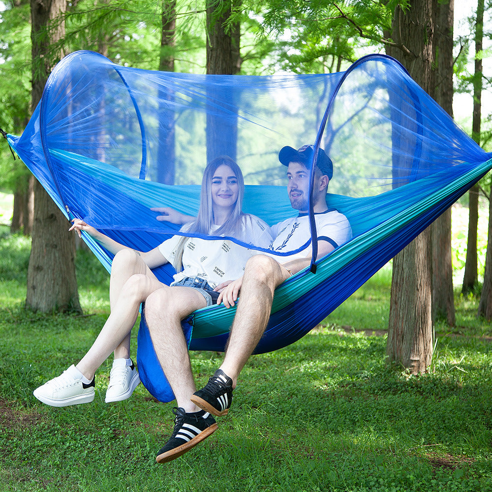 Pop-Up Camping Hammock with Mosquito Net - Quick Setup Portable Outdoor Bed